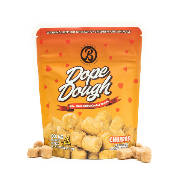 Baked Bags Dope Dough Delta 8 THC Cookie Dough Bites - Churro Baked Bags Dope Dough Delta 8 THC Cookie Dough Bites - Churro