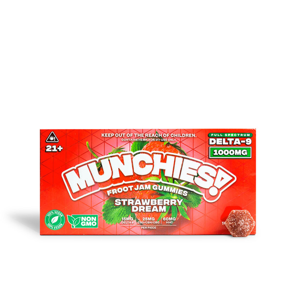 Delta Munchies Froot Jam Full Spectrum Delta 9 THC Gummies - Strawberry Dream