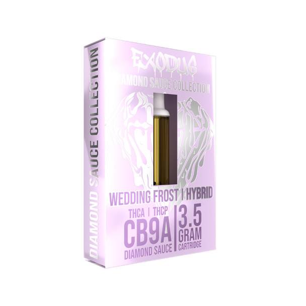 Exodus Diamond Sauce CB9A + THCA + THCP 3.5G Vape Cartridge - Wedding Frost
