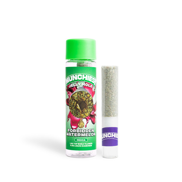 Delta Munchies Jelly Hole THCA Diamond Infused Preroll - Forbidden Watermelon