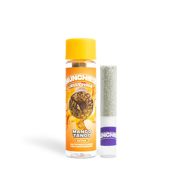 Delta Munchies Jelly Hole THCA Diamond Infused Preroll - Mango Tango