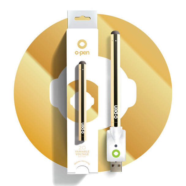 O.pen 2.0 Variable Voltage 510-Thread Battery - Gold O.pen 2.0 Variable Voltage 510-Thread Battery - Gold