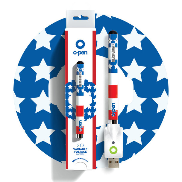 O.pen 2.0 Variable Voltage 510-Thread Battery - American Flag x HeroGrown O.pen 2.0 Variable Voltage 510-Thread Battery - American Flag x HeroGrown