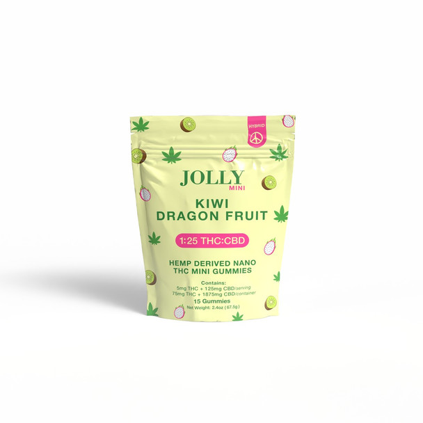 Jolly Mini 1:25 D9 THC + CBN + CBC + CBG + CBD Nano Gummies - Kiwi Dragon Fruit 15ct Jolly Mini 1:25 D9 THC + CBN + CBC + CBG + CBD Nano Gummies - Kiwi Dragon Fruit 15ct