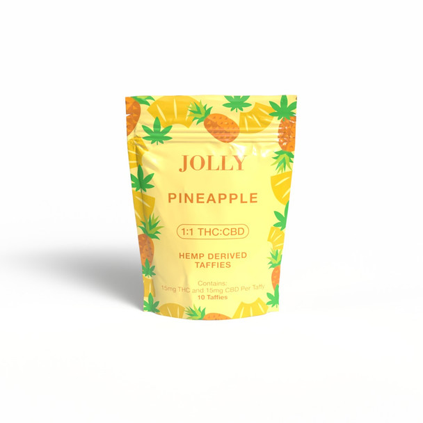 Jolly 1:1 Delta 9 THC + CBD Taffies - Pineapple