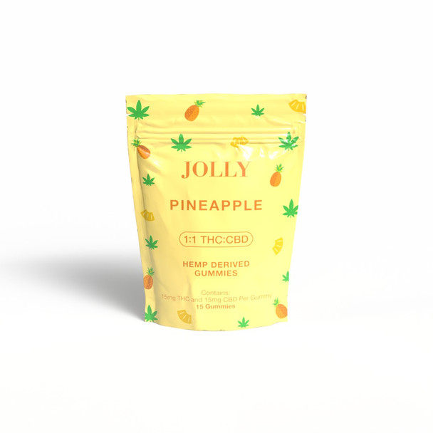 Jolly 1:1 Delta 9 THC + CBD Gummies - Pineapple 15ct