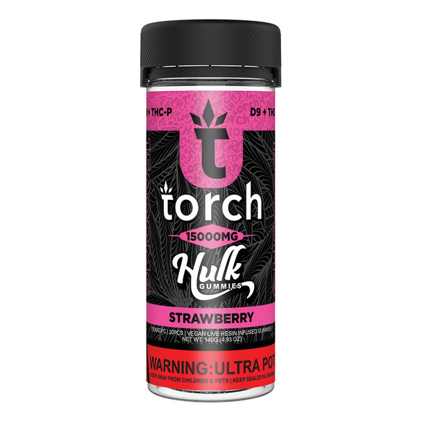 Torch Hulk Delta 9 THC + THC-P Vegan Live Resin Infused Gummies - Strawberry
