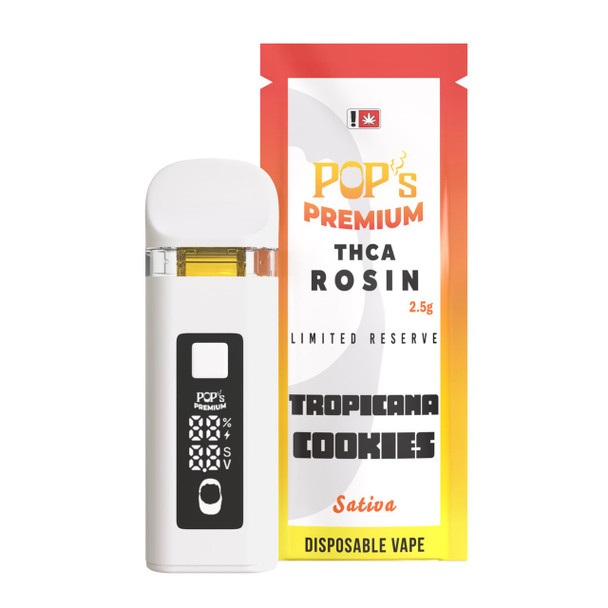 Pops Premium THCA Rosin Limited Reserve 2.5G Disposable Vape Pen - Tropicana Cookies