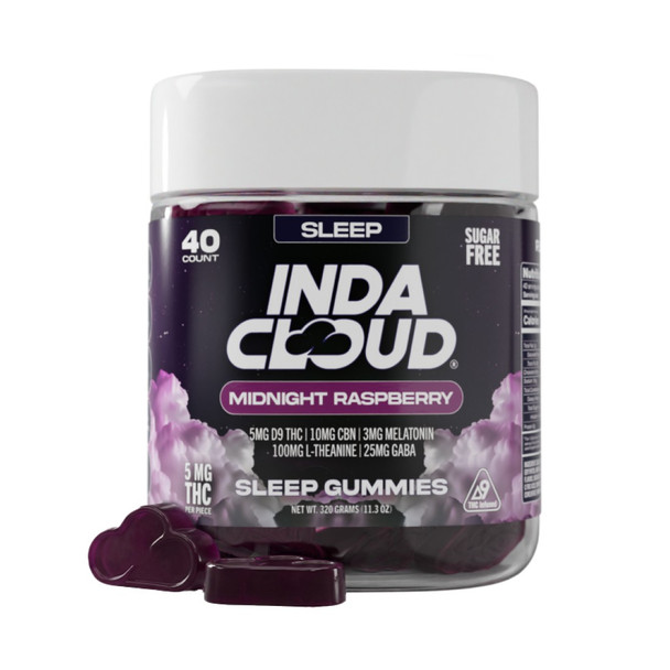 IndaCloud Bliss D9 THC + CBN + Melatonin Sugar-Free Sleep Gummies - 40 count