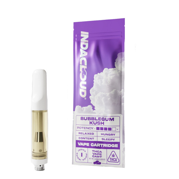 IndaCloud THCa 1G Vape Cartridge - Bubble Gum Kush IndaCloud THCa 1G Vape Cartridge - Bubble Gum Kush