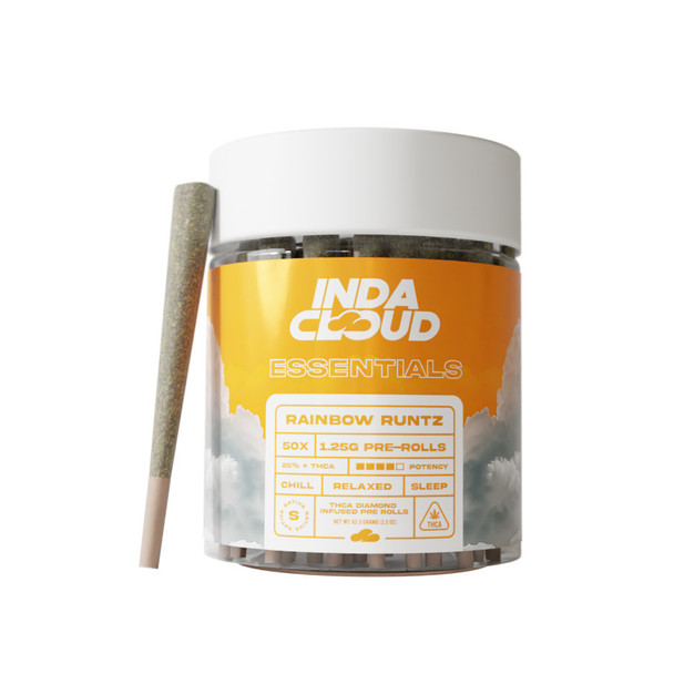IndaCloud Essentials THCa Diamond-Infused 50 Pack Pre-Rolls - Rainbow Runtz