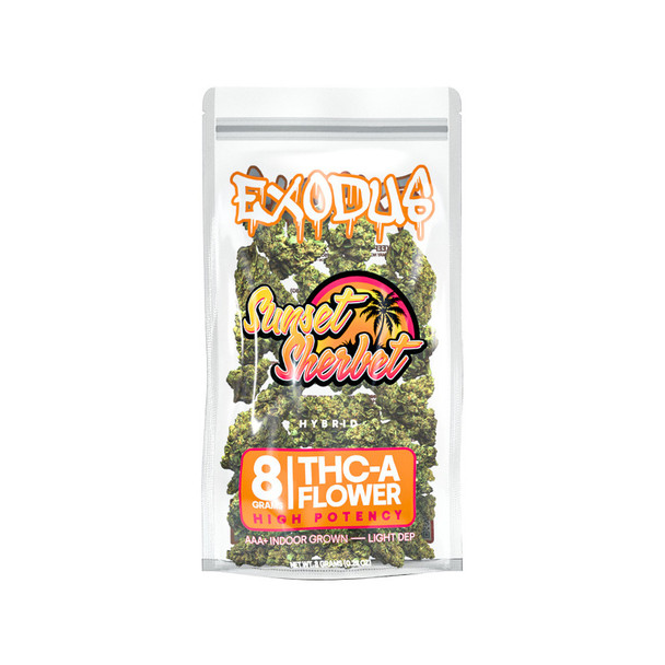 Exodus High Potency AAA+ Indoor Grown THCA Flower - Sunset Sherbet