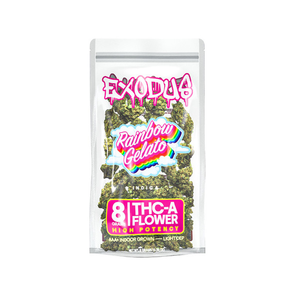 Exodus High Potency AAA+ Indoor Grown THCA Flower - Rainbow Gelato