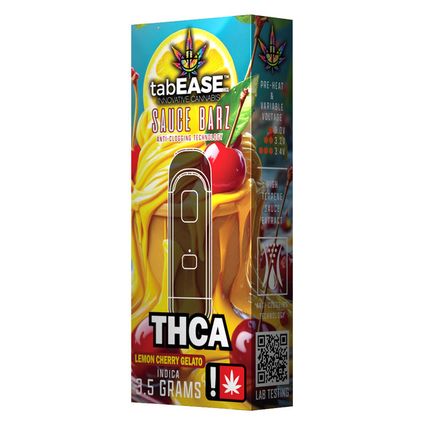 TabEASE Sauce Barz High Terpene THCA 3.5G Disposable Vape Pen - Lemon Cherry Gelato Sauce