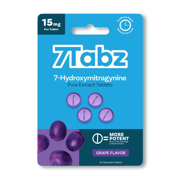 7Tabz 7-Hydroxymitragynine 4 Pack 15mg Pure 7-OH Extract Tablets - Grape