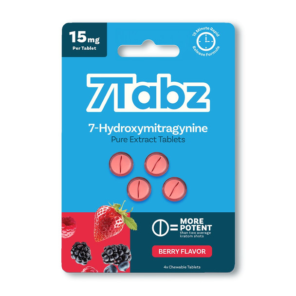 7Tabz 7-Hydroxymitragynine 4 Pack 15mg Pure 7-OH Extract Tablets - Berry