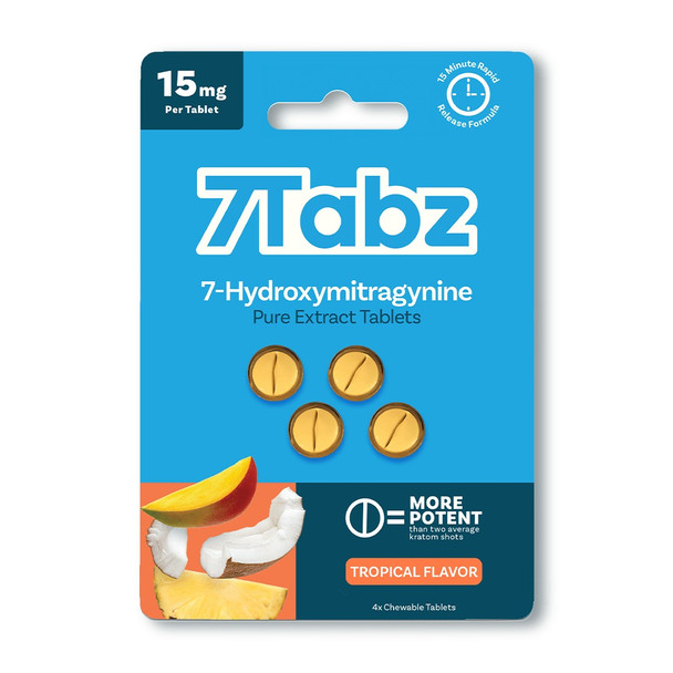 7Tabz 7-Hydroxymitragynine 4 Pack 15mg Pure 7-OH Extract Tablets - Tropical