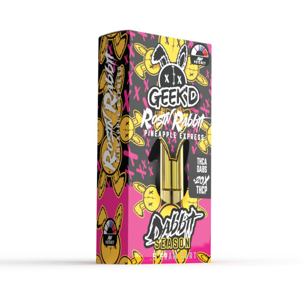 Geek'd Dabbit Season THCA 20x .5G Vape Cartridge - Rosin Rabbit (Pineapple Express)