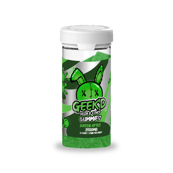 Geek'd Delta 8 THC + THCP Live Resin Gummies (6 Bottles) - Green Apple