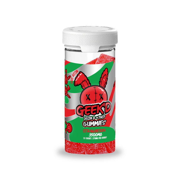 Geek'd Delta 8 THC + THCP Live Resin Gummies (6 Bottles) - Strawberry