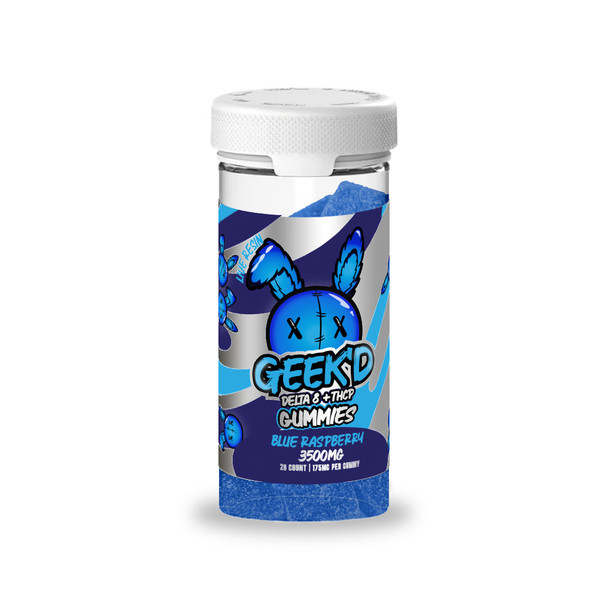 Geek'd Delta 8 THC + THCP Live Resin Gummies (6 Bottles) - Blue Raspberry