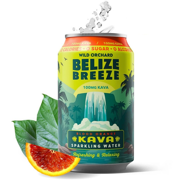 Belize Breeze Blood Orange Kava Infused Sparkling Water