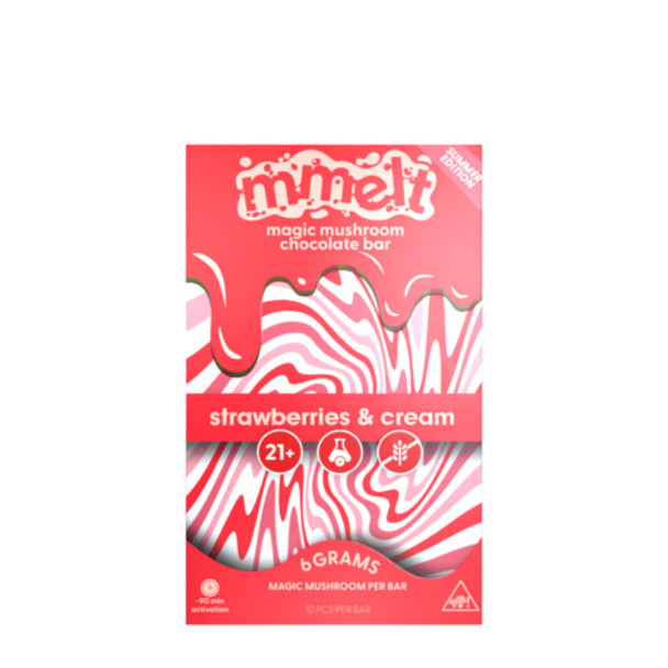 Mmelt Magic Mushroom Chocolate Bar - Strawberries and Cream Mmelt Magic Mushroom Chocolate Bar - Strawberries and Cream