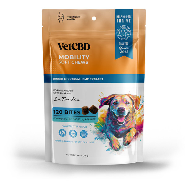 VetCBD Broad Spectrum CBD Mobility Dog Soft Chews - 120 Count
