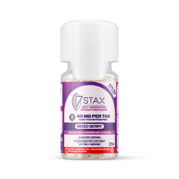 7Stax Nano Tech Mitragynine Boosted Alkaloid 40mg Kratom Tablets - Mixed Berry