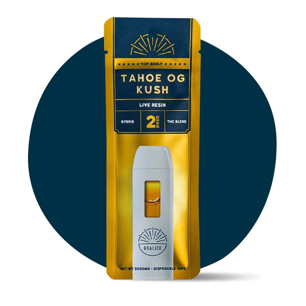 Realize Top Shelf THC Blend Live Resin 2G Disposable Vape Pen - Tahoe OG Kush