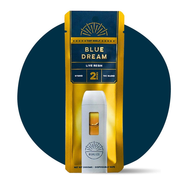 Realize Top Shelf THC Blend Live Resin 2G Disposable Vape Pen - Blue Dream