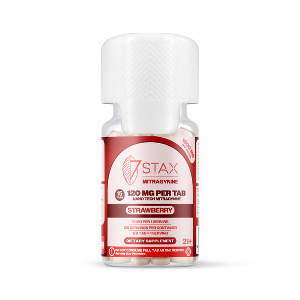 7Stax Nano Tech Mitragynine Boosted Alkaloid 120mg Kratom Tablets - Strawberry