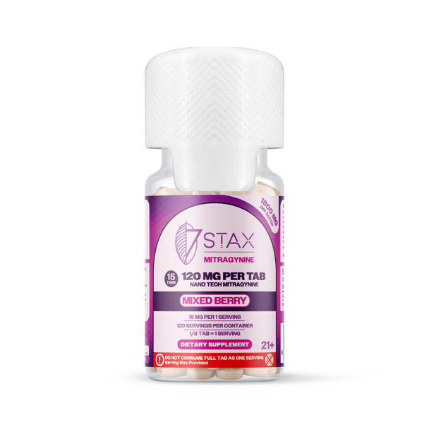 7Stax Nano Tech Mitragynine Boosted Alkaloid 120mg Kratom Tablets - Mixed Berry