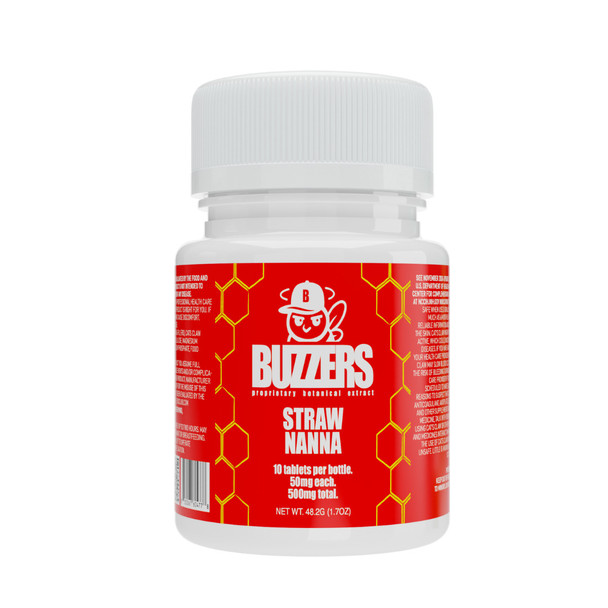 Buzzers Proprietary Botanical Extract Tablet Bottle - Strawnana