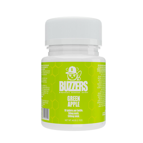Buzzers Proprietary Botanical Extract Tablet Bottle - Green Apple