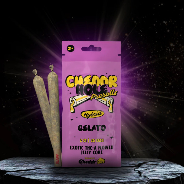 Cheddr Hash Holes Exotic THCA Flower Pre-Rolls - Gelato