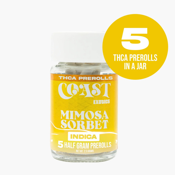 Coast Exotics THCA Half Gram Mini Kief Rolled Prerolls - Mimosa Sorbet