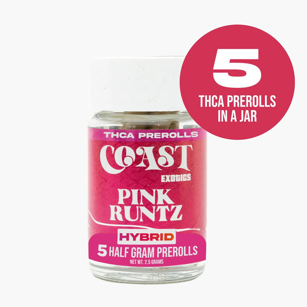 Coast Exotics THCA Half Gram Mini Kief Rolled Prerolls - Pink Runtz