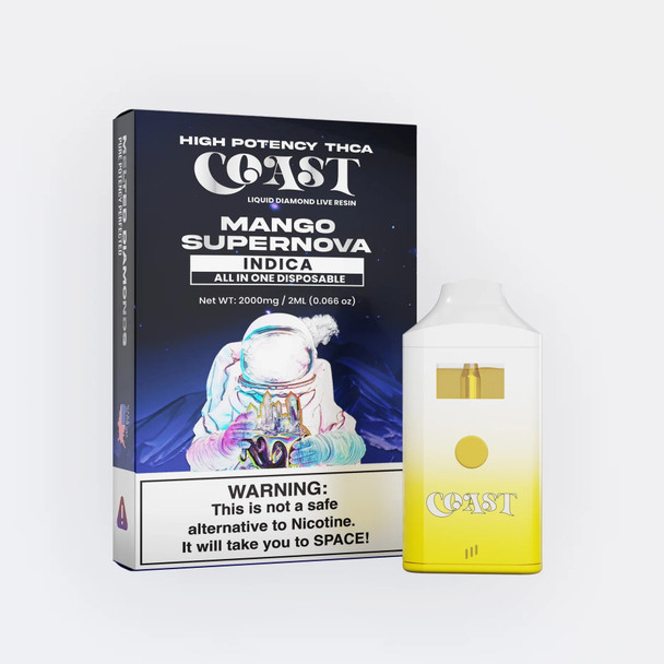 Coast THCA Liquid Diamond Live Resin 2G Disposable Vape Pen - Mango Supernova