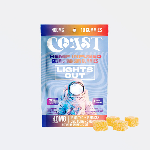 Coast Lights Out Delta 9 THC + CBN Sleep Gummies