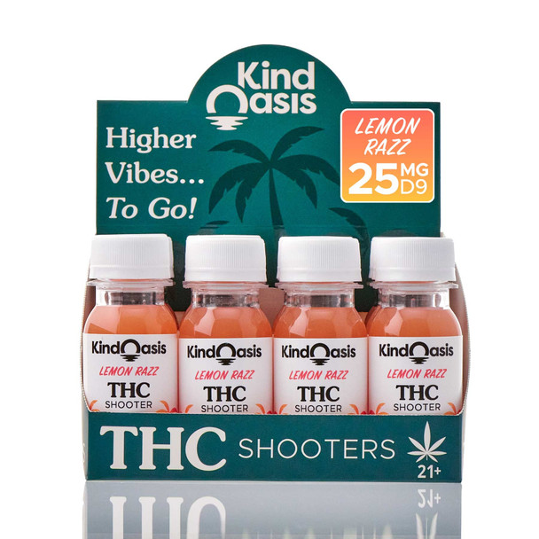 Kind Oasis Delta 9 THC 25mg Shooter Drink - Lemon Razz 12 Pack