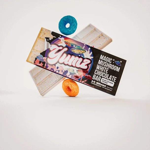 Yumz Amanita Muscaria Mushroom White Chocolate Fruit Cereal Bar