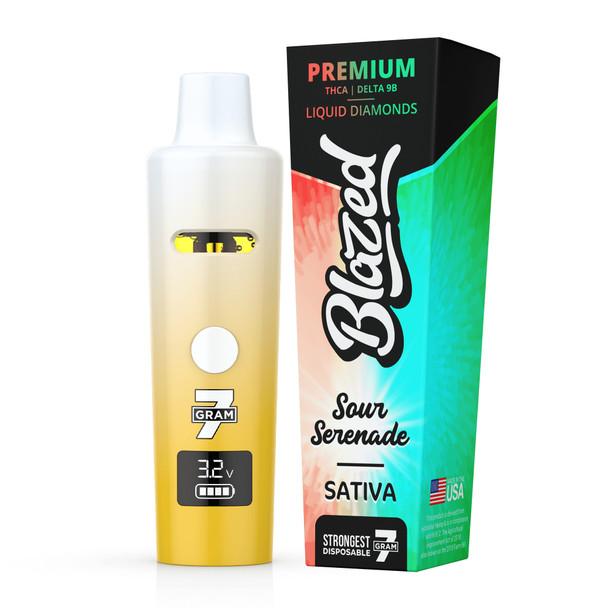 Blazed Liquid Diamonds THCA + Delta 9P 7G Disposable Vape Pen - Sour Serenade