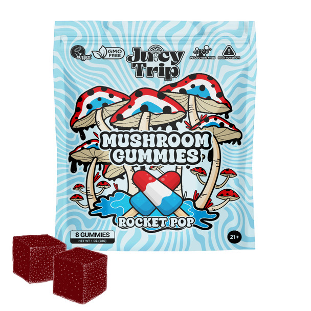 Juicy Trip Nootropic Blend Mushroom Gummies - Rocket Pop Front