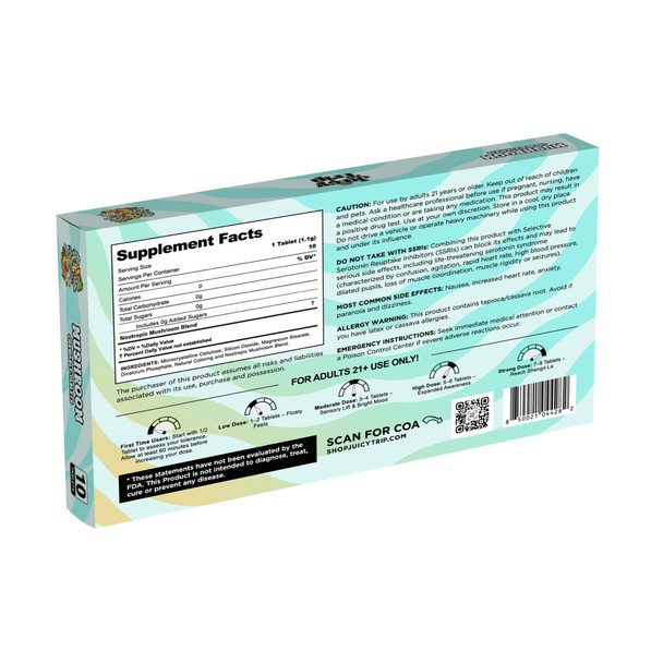 Juicy Trip Nootropic Blend Mushroom Tablets - Tropical Punch Back