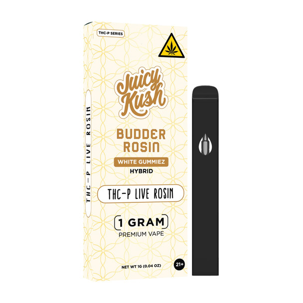 Juicy Kush THC-P Budder Live Rosin 1G Disposable Vape Pen - White Gummiez