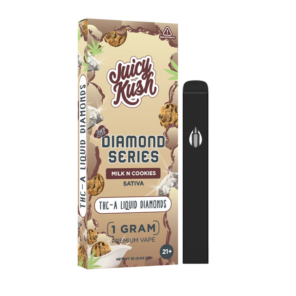 Juicy Kush THCA Liquid Diamonds 1G Disposable Vape Pen - Milk N Cookies