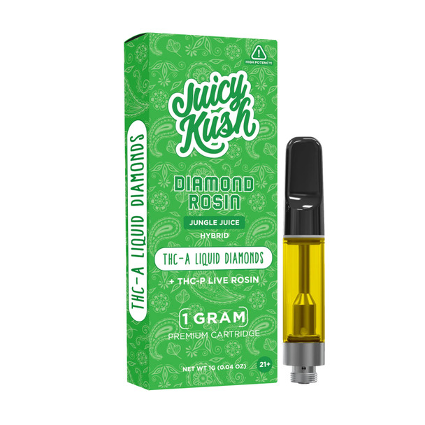 Juicy Kush THCA Liquid Diamonds + THC-P Live Rosin 1G Vape Cartridge - Jungle Juice