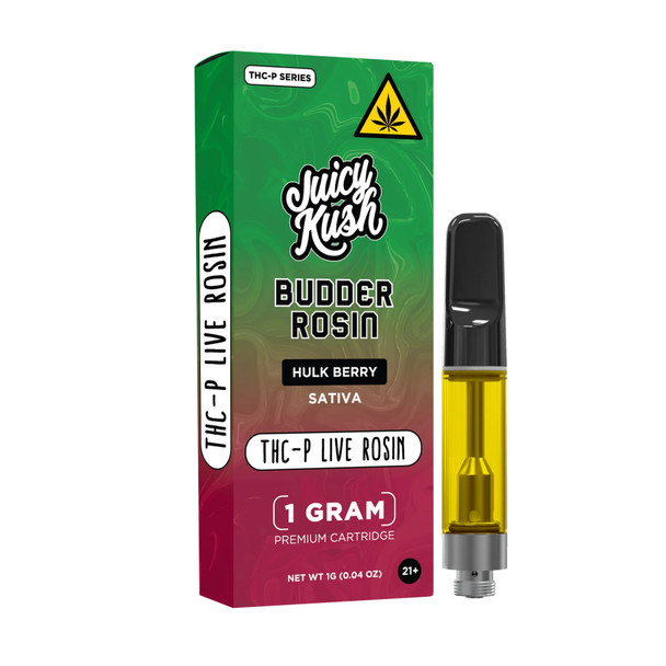 Juicy Kush THC-P Budder Live Rosin 1G Vape Cartridge - Hulk Berry