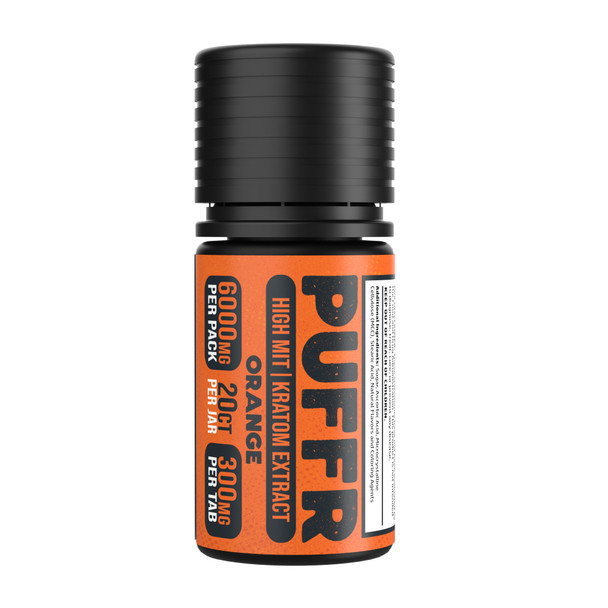 PUFFR High Mitragynine 300mg Kratom Tablets - Orange 20 Count